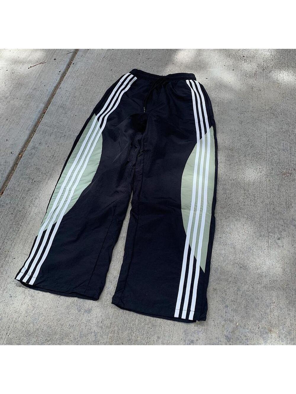 Cyber Y2k 2000s style loose lightweight striped white and black womens - Picture 7 of 8